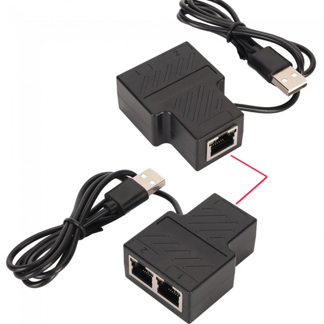RJ45 Ethernet Ayırıcı  Splitter 1 giriş 2 Çıkış 100 Mbps rj45 adaptör