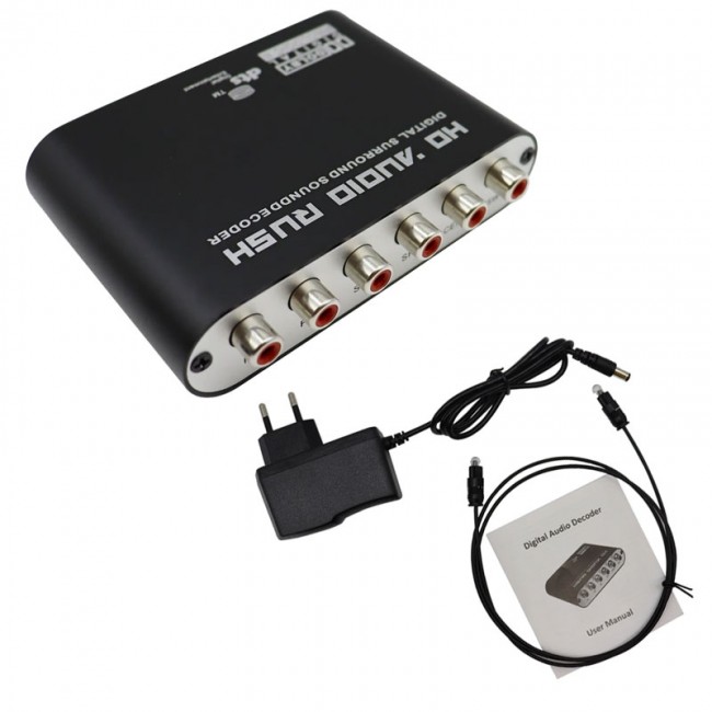 Optik 5.1 kanallı to RCA Analog dönüştürücü Dolby Dts/Ac-3 ses çevirici Optik 5.1 kanallı to RCA Analog dönüştürücü Dolby Dts/Ac-3 ses çevirici