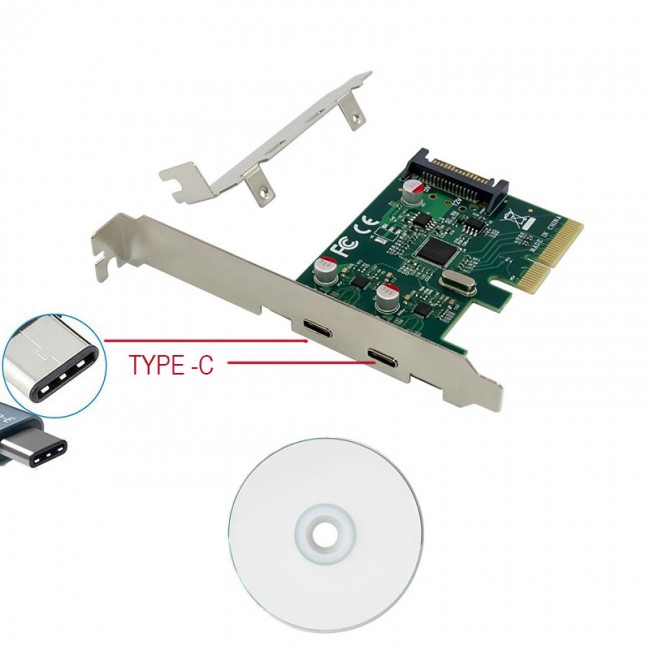 PCI-E pcı express to 2 port usb C Type C USB 3.1 Çoklayıcı hub