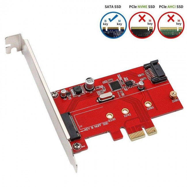 PCIe X1 to M.2 NGFF+SATA 3 PCI-Express - B Anahtarı M.2 SATA SSD PCIe X1 to M.2 NGFF+SATA 3 PCI-Express - B Anahtarı M.2 SATA SSD