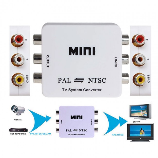 RCA PAL/NTSC PAL/NTSC çift yönlü TV Format sistemi dönüştürücü