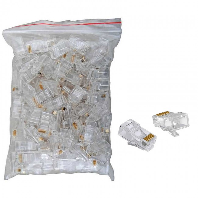 RJ45 Cat6 ethernet konnektör soketi 100 adet RJ45 Cat6 ethernet konnektör soketi 100 adet