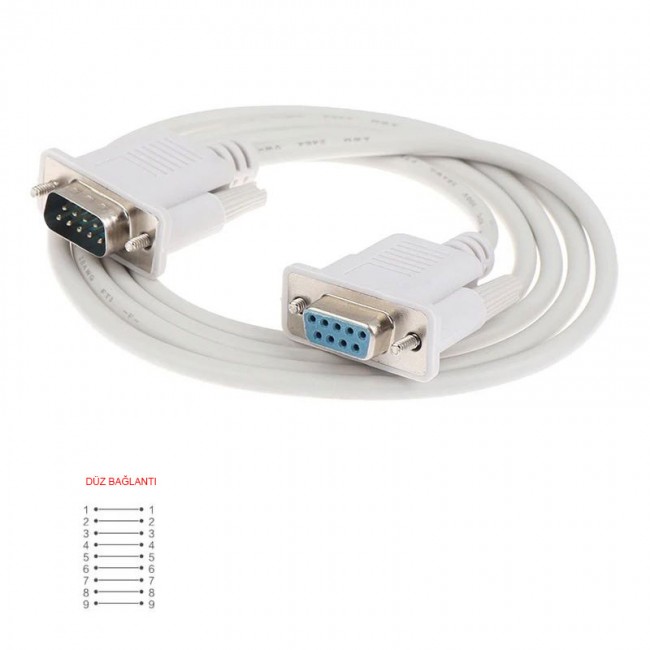 RS232 dişi erkek uzatma kablosu 9 pin D-E seri com kablo 2m RS232 dişi erkek uzatma kablosu 9 pin D-E seri com kablo 2m