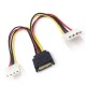 Sata 15 Pin Erkek power to 2x Molex 4 Pin Dişi Y Power Kablo Sata 15 Pin Erkek power to 2x Molex 4 Pin Dişi Y Power Kablo