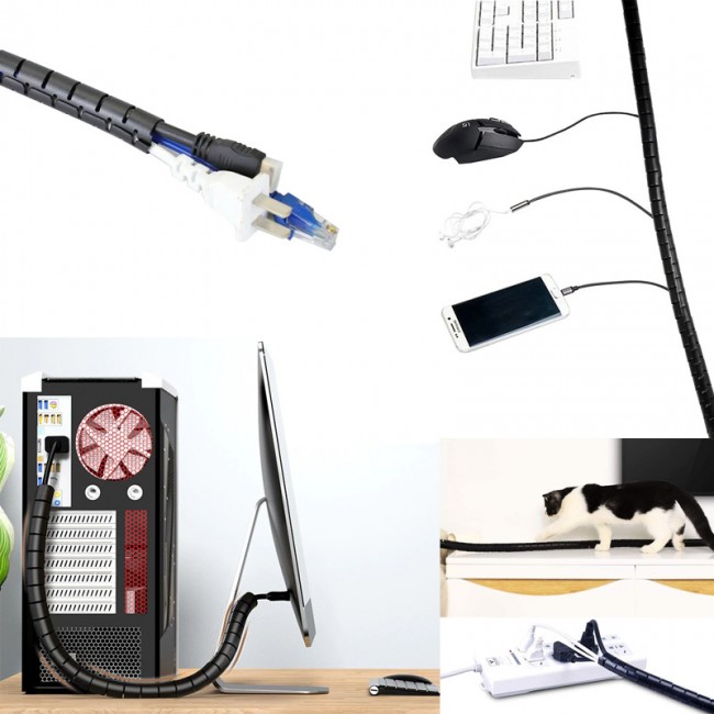 spiral kablo toplayıcı kablo düzenleyici Ø 20mm x1,5m Siyah spiral kablo toplayıcı kablo düzenleyici Ø 20mm x1,5m Siyah