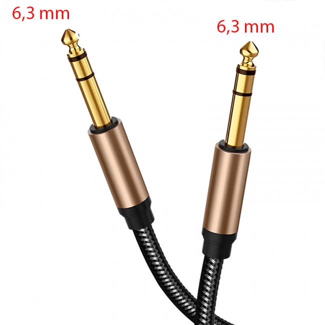 Stereo 6.3mm enstrüman kablosu gitar kablosu stüdyo monitör için 5m Stereo 6.3mm enstrüman kablosu gitar kablosu stüdyo monitör için 5m
