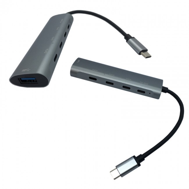 Type c to 1 port usb 3.0 + 3 port type c +PD type c çoklayıcı hub