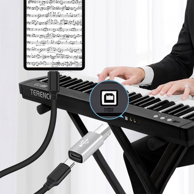 Type c dişi to usb B erkek midi dj denetleyiciler için çevirici gmş Type c dişi to usb B erkek midi dj denetleyiciler için çevirici gmş