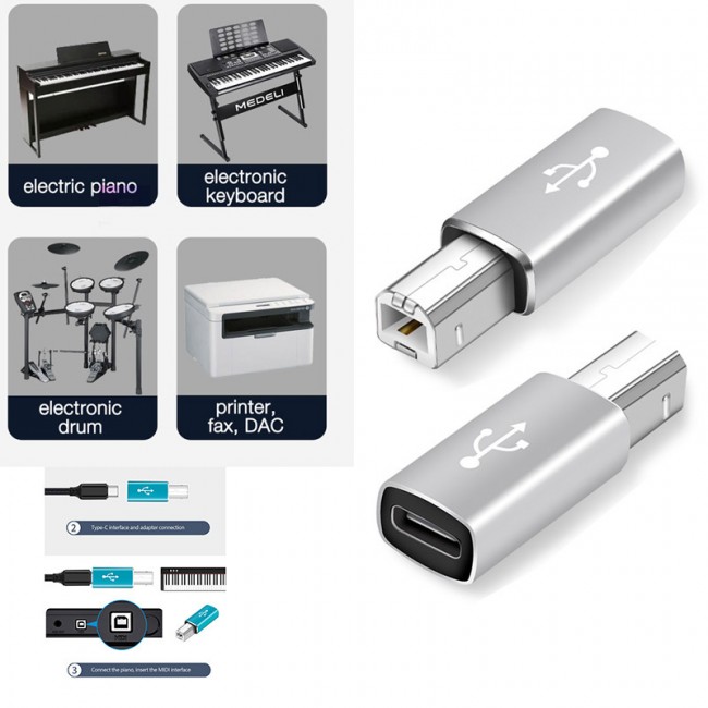 Type c dişi to usb B erkek midi dj denetleyiciler için çevirici gmş Type c dişi to usb B erkek midi dj denetleyiciler için çevirici gmş