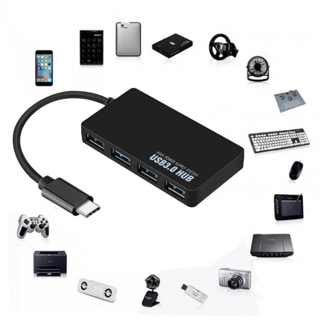 Type c USB 3.0 4 Port Usb 3.0 çoğaltıcı Hub Yüksek Hızlı Veri Aktarım Type c USB 3.0 4 Port Usb 3.0 çoğaltıcı Hub Yüksek Hızlı Veri Aktarım