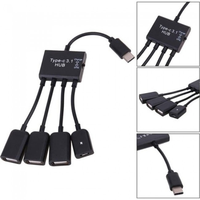 Type C USB 3.1 USB 4 In 1 Otg ve Şarj Kablosu Type C USB 2.0 Otg