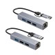 Type C - usb A to 3 port usb 3.0 hub + RJ4 ethernet 100mbps HC-78 Type C - usb A to 3 port usb 3.0 hub + RJ4 ethernet 100mbps HC-78