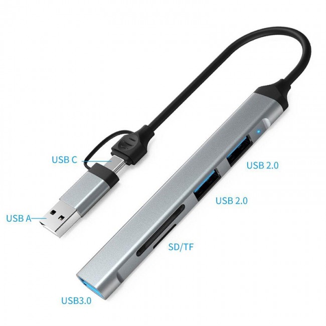 Type C - usb A to 5in1 usb hub+kart okuyucu usb 3.0-2.0 tf/sd Type C - usb A to 5in1 usb hub+kart okuyucu usb 3.0-2.0 tf/sd