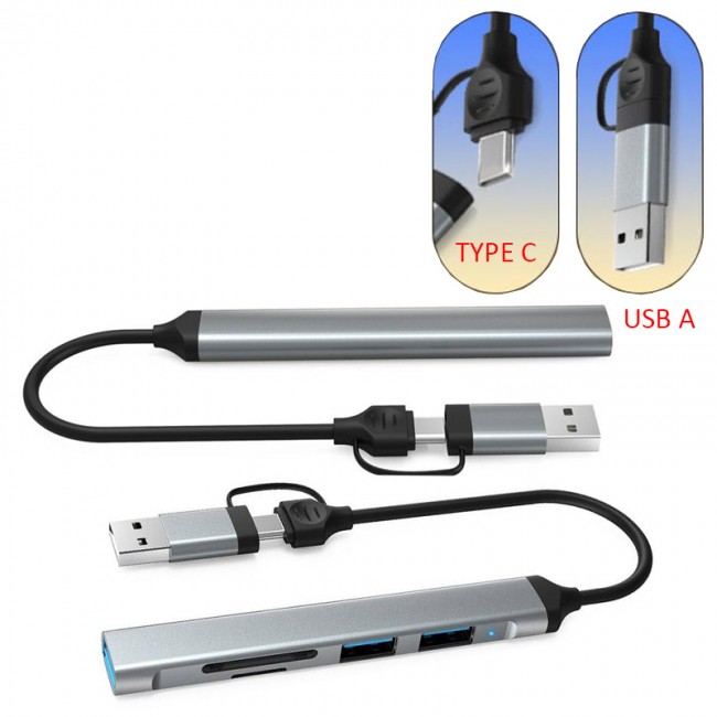 Type C - usb A to 5in1 usb hub+kart okuyucu usb 3.0-2.0 tf/sd Type C - usb A to 5in1 usb hub+kart okuyucu usb 3.0-2.0 tf/sd