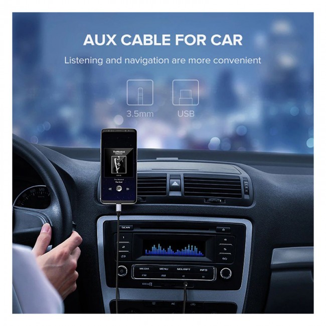 Type c usb c to Aux 3.5 mm erkek Jack type c aux kablo 1m siyah