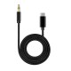Type c usb c to Aux 3.5 mm Jack ip örgülü aux kablo 1m siyah