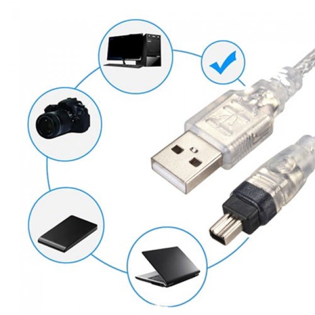 USB 2.0 to 4 pin IEEE 1394 firewire D6 Digital Camera kablosu USB 2.0 to 4 pin IEEE 1394 firewire D6 Digital Camera kablosu