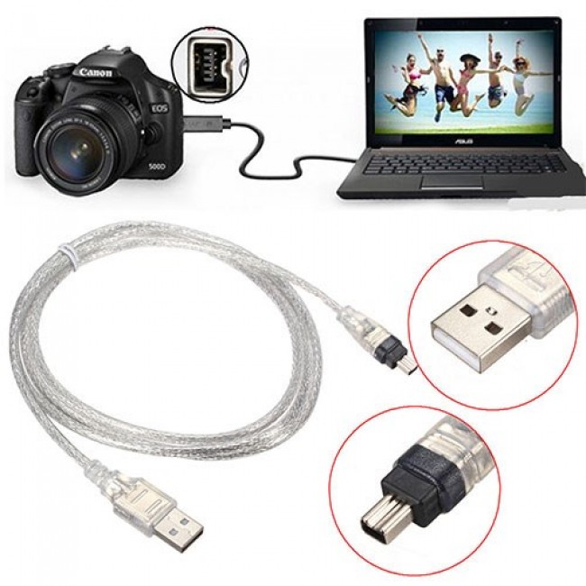 USB 2.0 to 4 pin IEEE 1394 firewire D6 Digital Camera kablosu USB 2.0 to 4 pin IEEE 1394 firewire D6 Digital Camera kablosu