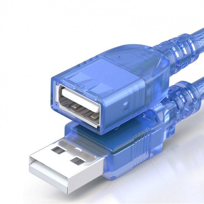 Usb 2.0 uzatma kablosu mavi şeffaf usb 2.0 dişi erkek uzatma kablosu 3m Usb 2.0 uzatma kablosu mavi şeffaf usb 2.0 dişi erkek uzatma kablosu 3m