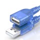 Usb 2.0 uzatma kablosu mavi şeffaf usb 2.0 dişi erkek uzatma kablosu 3m Usb 2.0 uzatma kablosu mavi şeffaf usb 2.0 dişi erkek uzatma kablosu 3m