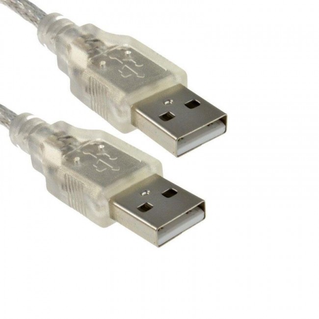 usb 2.0 erkek erkek şeffaf şarj ve data kablosu 50 cm