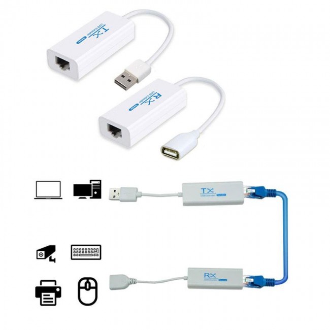 USB 2.0 to RJ45 200m cat5/cat6 extender kablo