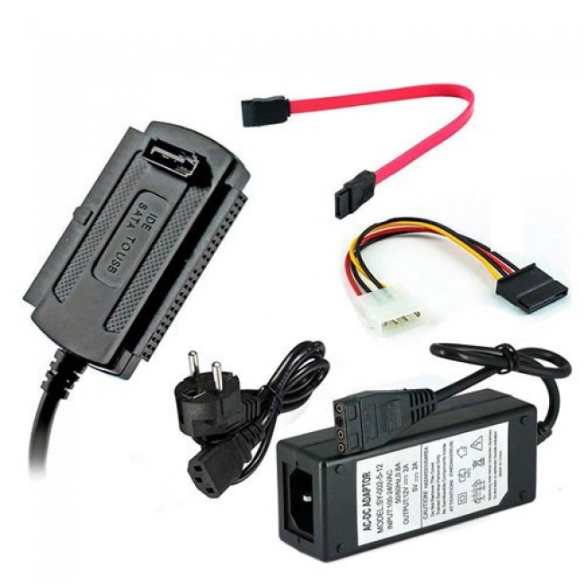 USB 2.0 to SATA/IDE 2,5" ve 3,5" harici harddsik kablosu seti