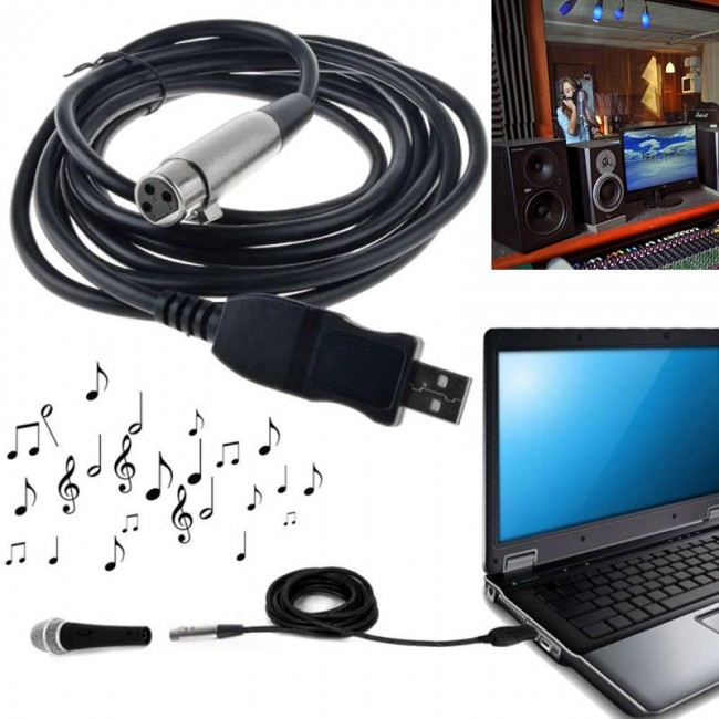usb 2.0 to xlr dişi mikrofon kablosu usb xlr mikrofon kablosu