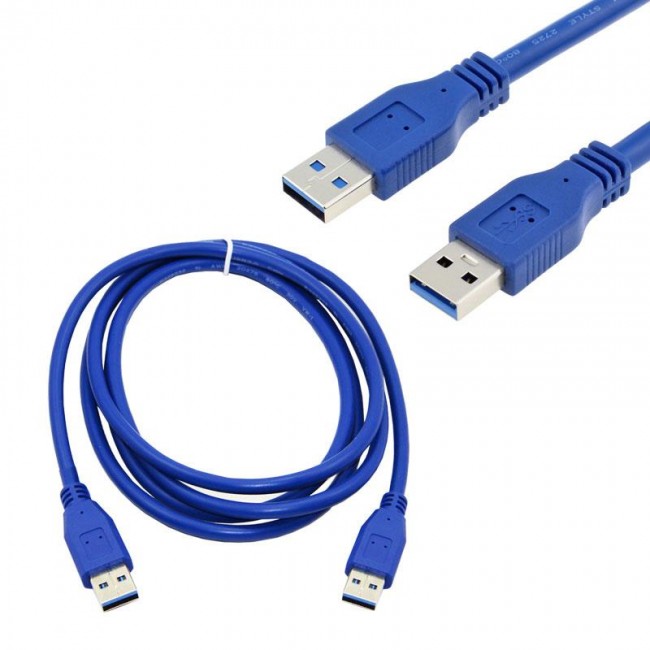 Usb 3.0 erkek erkek 3m Mavi şarj ve data kablosu Usb 3.0 erkek erkek 3m Mavi şarj ve data kablosu
