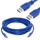 Usb 3.0 erkek erkek 5m Mavi şarj ve data kablosu