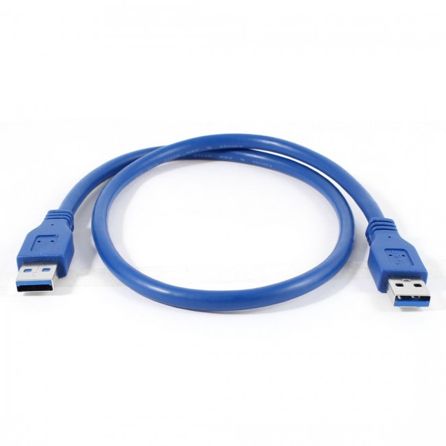 Usb 3.0 erkek erkek 60cm Mavi şarj ve data kablosu Usb 3.0 erkek erkek 60cm Mavi şarj ve data kablosu