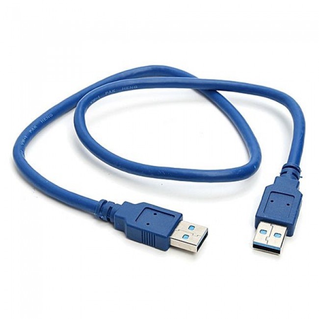 Usb 3.0 erkek erkek 60cm Mavi şarj ve data kablosu