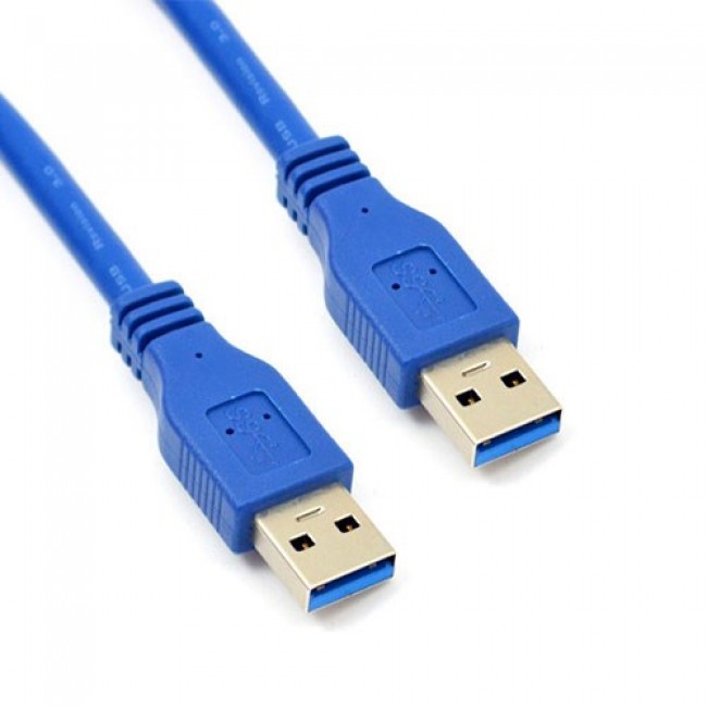 Usb 3.0 erkek erkek 60cm Mavi şarj ve data kablosu Usb 3.0 erkek erkek 60cm Mavi şarj ve data kablosu
