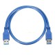 Usb 3.0 erkek erkek 60cm Mavi şarj ve data kablosu Usb 3.0 erkek erkek 60cm Mavi şarj ve data kablosu