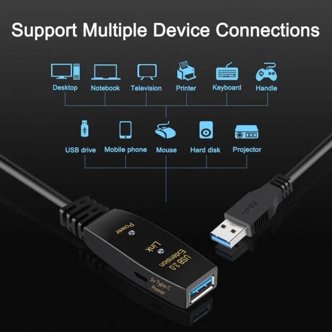 Usb 3.0 extension güçlendirilmiş uzatma kablosu 25m Usb 3.0 extension güçlendirilmiş uzatma kablosu 25m
