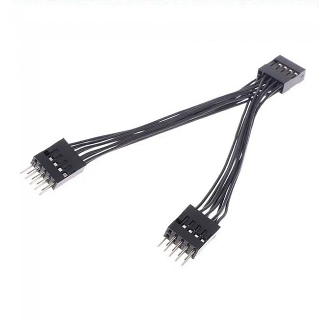 PC anakartı için USB 2.0 uzatma kablosu 9 pinli 1 dişi 2 erkek Y kablo