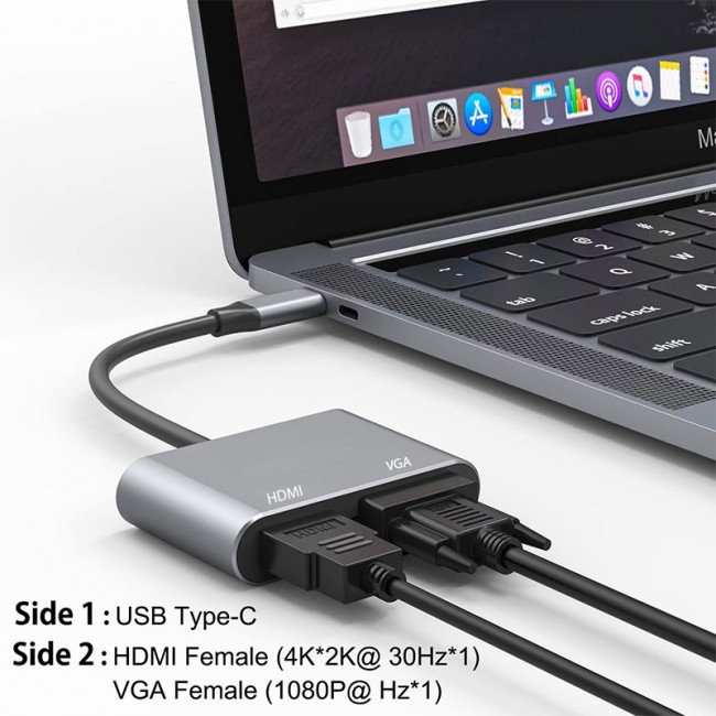 USB C Type c to HDMI 4K +VGA çevirici adaptör kablo 2 in 1 USB C Type c to HDMI 4K +VGA çevirici adaptör kablo 2 in 1