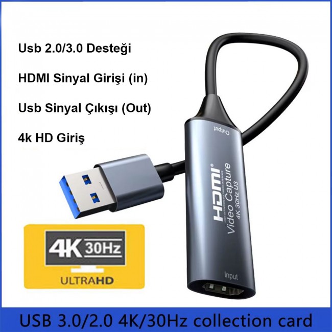 USB3.0 - type c Video Yakalama Kartı 1080P HDMI 4k video capture kartı