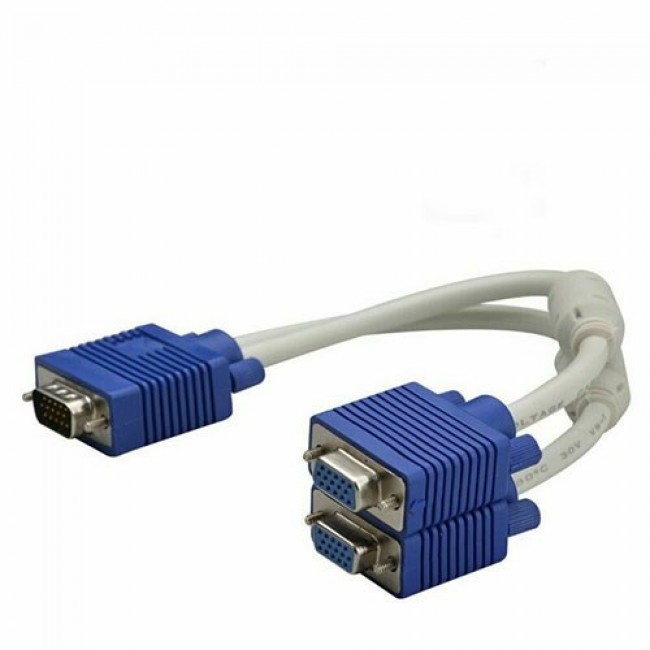 VGA 2li çoklayıcı Y splitter kablo 1erkek to 2 dişi vga kablo VGA 2li çoklayıcı Y splitter kablo 1erkek to 2 dişi vga kablo