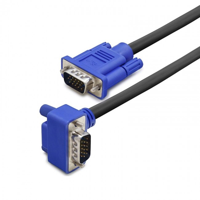VGA 15 pin erkek erkek 90 derce L tipi kablo 1,5m VGA 15 pin erkek erkek 90 derce L tipi kablo 1,5m